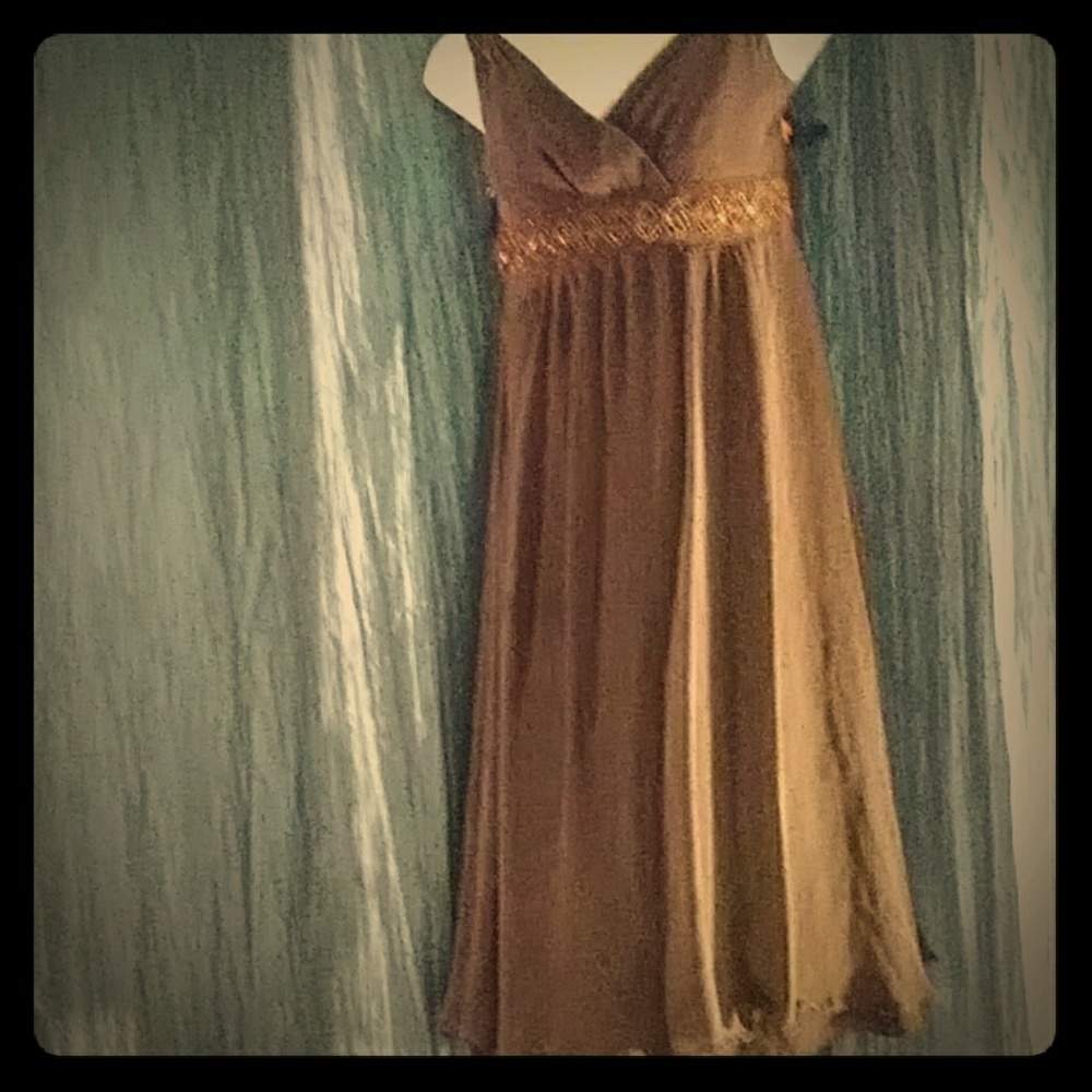 Beautiful beaded brown cocktail dress